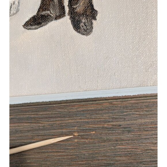 Oil Painting "The Clown" Heep Rustic Wood Frame Greenwich Village 1967 moody sad - Picture 13 of 16